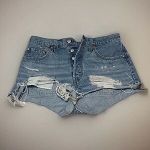 Levi's Light Blue Distressed Jean Shorts size 29